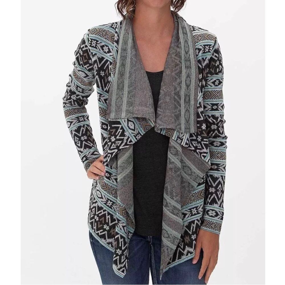 Billabong Womens Show Me Waves Cardigan Sweater‎ Mint Multicolor Size Medium